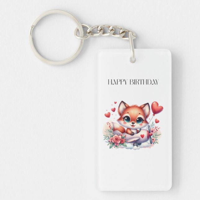 Porte-clefs Anniversaire Pilote Renard (Devant)