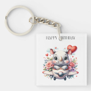 Porte-clefs Anniversaire Pilote Rhinocéros