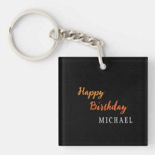 Porte-clefs Anniversaire Votre Nom Minimaliste Moderne