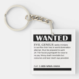 Porte-clefs Annonce Recherchée de génie mauvais