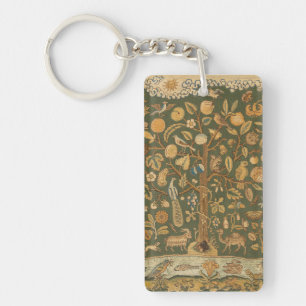 Porte-clefs Antique anglais broderie Tree of Life & licorne