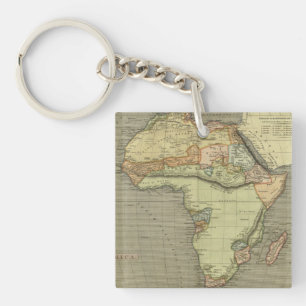 Porte-clefs Antique vieille carte inspirée