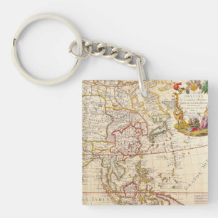 Porte-clefs Antique vieille carte inspirée (6)