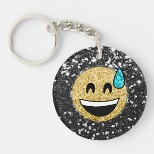 Porte-clefs *~* AP40 Grinning QR Parties scintillant Emoji de 