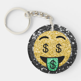 Porte-clefs *~* AP40 LUCKY Dollar Signs Green Emoji Porte - cl