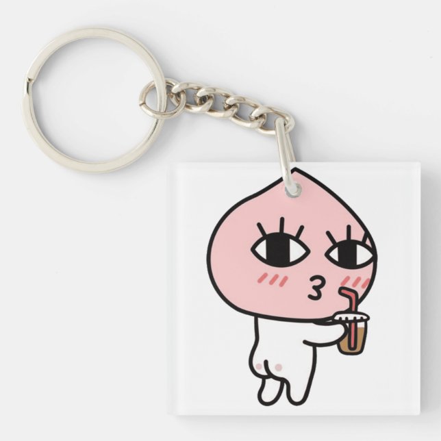 Porte-clefs Apeach avec café glacé (Devant)