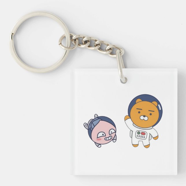 Porte-clefs Apeach et Ryan dans l'espace (Devant)