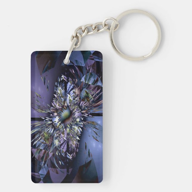 Porte-clefs Apophyse Décor fractal - bleu noir (Dos)