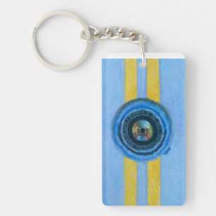 Porte-clefs Appareil photo bleu
