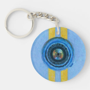 Porte-clefs Appareil photo bleu