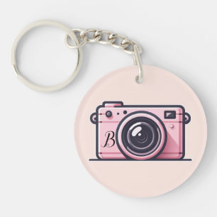 Porte-clefs Appareil photo instantané rose tendance pour séanc