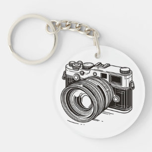 Porte-clefs Appareil photo SLR noir Photographe Photographie