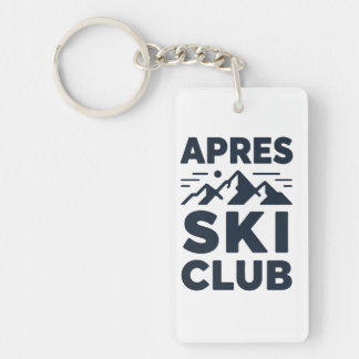 Porte-clefs Apres Ski Club Mountain Logo - Custom Mens Winter