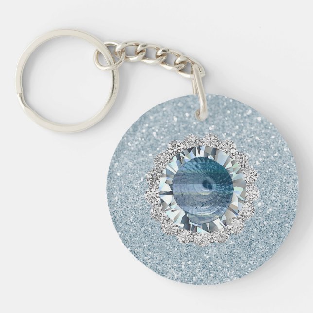 Porte-clefs Aquamarine Jewel Seashell (Devant)