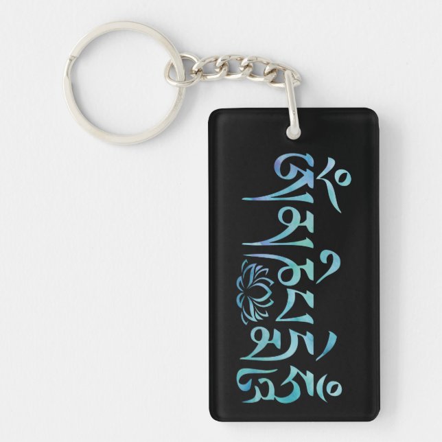 Porte-clefs Aquarelle bleu mantra (Devant)