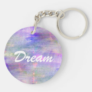 Porte-clefs aquarelle bleue et rose sans couture de jaune