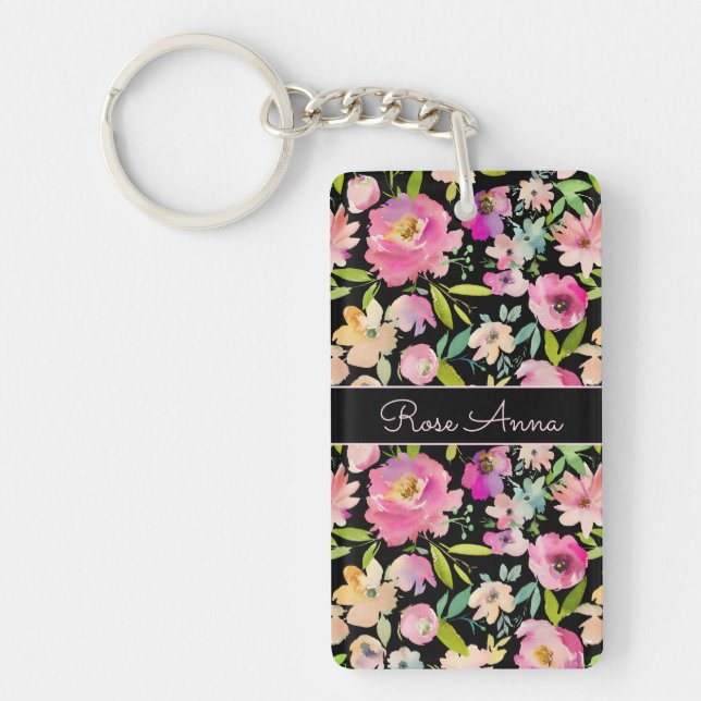 Porte-clefs Aquarelle Boho Pastel (Devant)