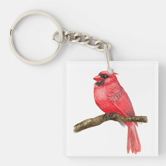 Porte-clefs Aquarelle cardinale (Devant)