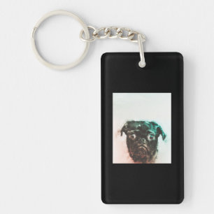 Porte-clefs Aquarelle carlin Aquarelle d'art de chien de Car