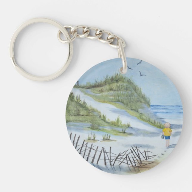 Porte-clefs Aquarelle de plage (Devant)