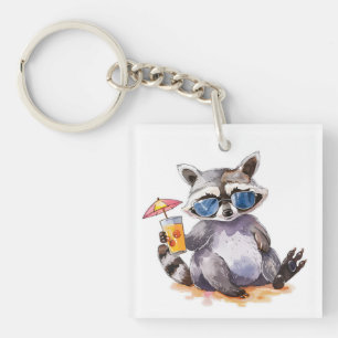 Porte-clefs Aquarelle de plage estivale