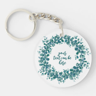 Porte-clefs Aquarelle d'eucalyptus verdure couronne