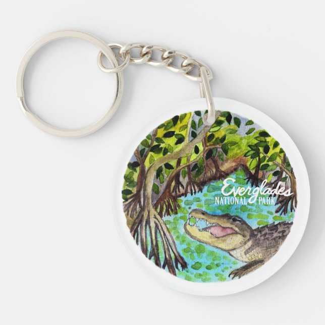 Porte-clefs Aquarelle du parc national des Everglades (Devant)