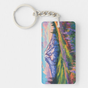 Porte-clefs Aquarelle du parc national du Mont-Rainier