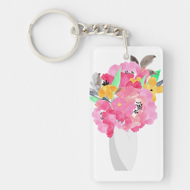 Porte-clefs Aquarelle florale (Devant)