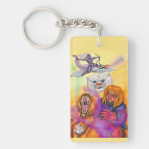 Porte-clefs Aquarelle Illustration Imaginaire Guerrier manège