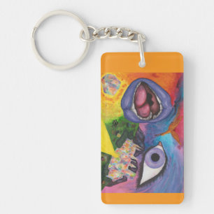 Porte-clefs Aquarelle Imaginaire Dimensions Femme Opal Surreal