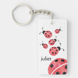 Porte-clefs Aquarelle Ladybug personnalisée