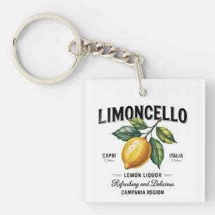 Porte-clefs Aquarelle Limoncello Lemon Liqueur Italie