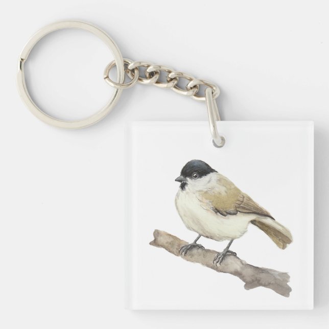 Porte-clefs Aquarelle Marsh Tit (Devant)