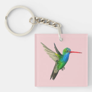 Porte-clefs Aquarelle mignonne Large-Affichée d'oiseau de