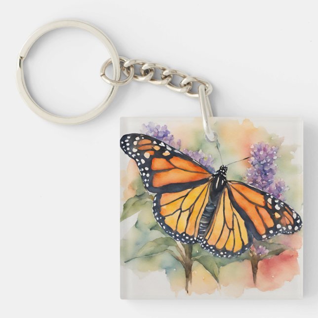 Porte-clefs Aquarelle Monarch Papillon Imprimer (Devant)