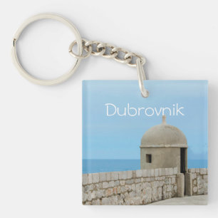 Porte-clefs Aquarelle peinture de la muraille de Dubrovnik