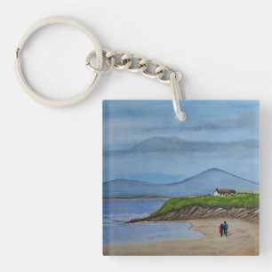 Porte-clefs Aquarelle Peinture d'une journée romantique à la p
