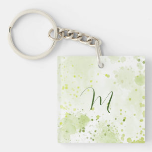 Porte-clefs Aquarelle Plaques Vert et Sage