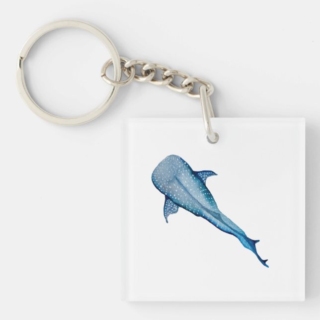 Porte-clefs Aquarelle requin (Devant)