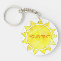 Aquarelle Sun jaune Texte personnalisé