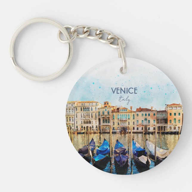 Porte-clefs Aquarelle VENEZIA VENICE - Italie souvenir de voya (Devant)