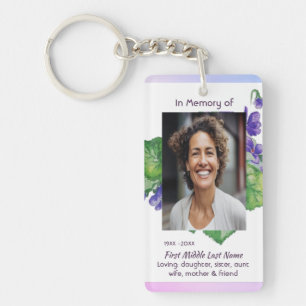 Porte-clefs Aquarelle Violette Sauvage Mémorial de Souvenir