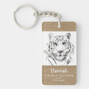Porte-clefs Aquarelles d'origine Tiger Année Zodiac burlap Nom