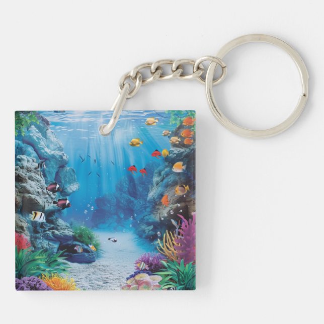 Porte-clefs Aquarium moderne réservoir de poisson (Dos)