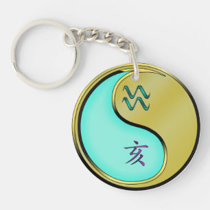 Porte-clefs Aquarius & Boar métallique