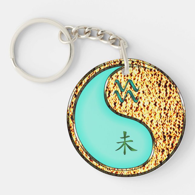 Porte-clefs Aquarius & Chèvre de feu (Devant)