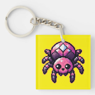 Porte-clefs Araignée Pixel mignonne