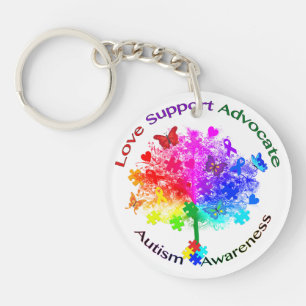 Porte-clefs Arbre arc-en-ciel Autisme