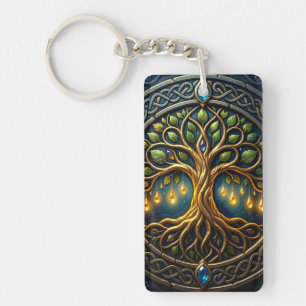 Porte-clefs Arbre céleste de lumière Arbre de vie celtique dor